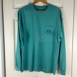 Chesapeake Collection Long Sleeve Shirt Maryland Flag Crab Teal Blue Green